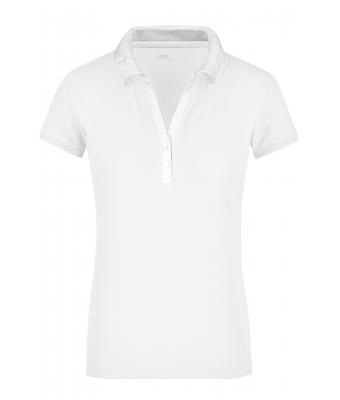Damen Ladies' Elastic Polo Short-Sleeved White 7317