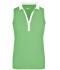 Damen Ladies' Elastic Polo Sleeveless Lime-green/white 7318