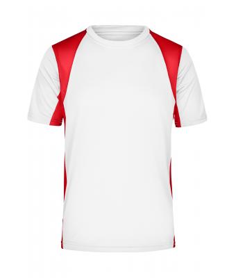 Homme T-shirt homme TOPCOOL® Blanc/rouge 7362