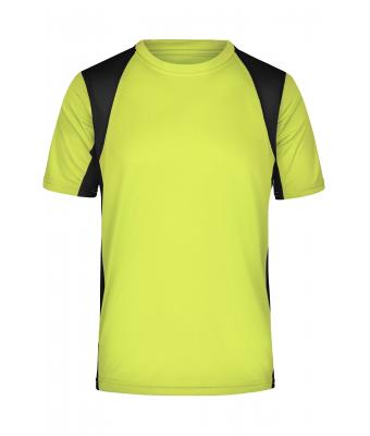 Homme T-shirt homme TOPCOOL® Jaune-fluorescent/noir 7362