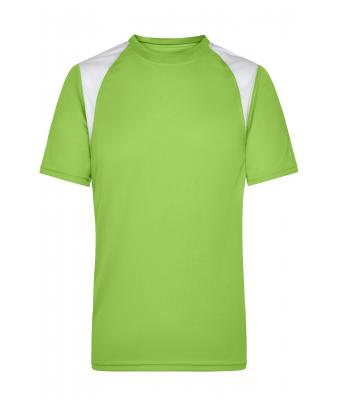 Homme T-shirt homme respirant manches courtes Vert-citron/blanc 7467
