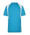Homme T-shirt homme respirant manches courtes Turquoise/blanc 7467