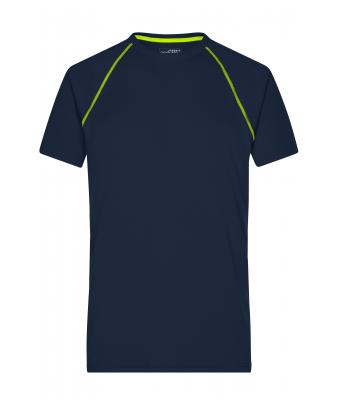Herren Men's Sports T-Shirt Navy/bright-yellow 8465