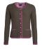 Ladies Ladies' Traditional Knitted Jacket Brown-melange/purple/purple 8486
