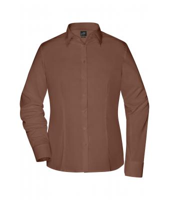 Damen Ladies`Shirt Slim Fit Brown 8392