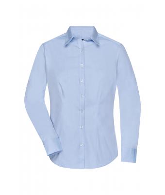 Damen Ladies' Shirt Longsleeve Herringbone Light-blue 8571
