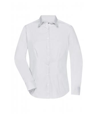 Damen Ladies' Shirt Longsleeve Herringbone White 8571