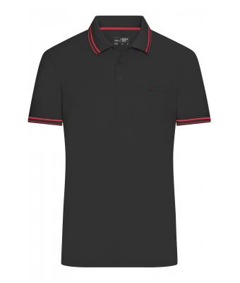 Herren Men's Polo Black/red 8339