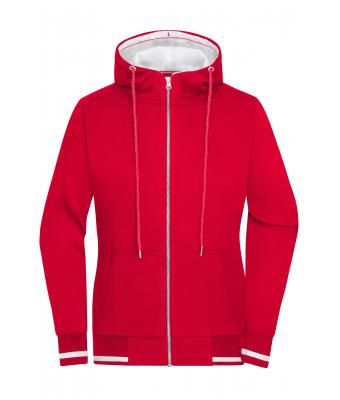 Damen Ladies' Club Sweat Jacket Red/white 8577