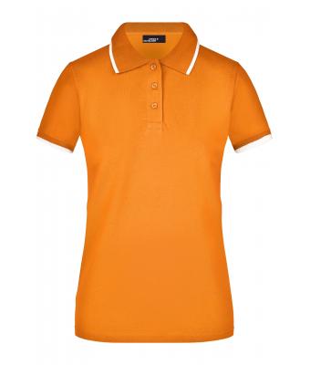 Damen Ladies' Polo Tipping Orange/white 7564