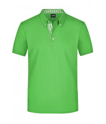 Herren Men's Plain Polo Lime-green/lime-green-white 8083